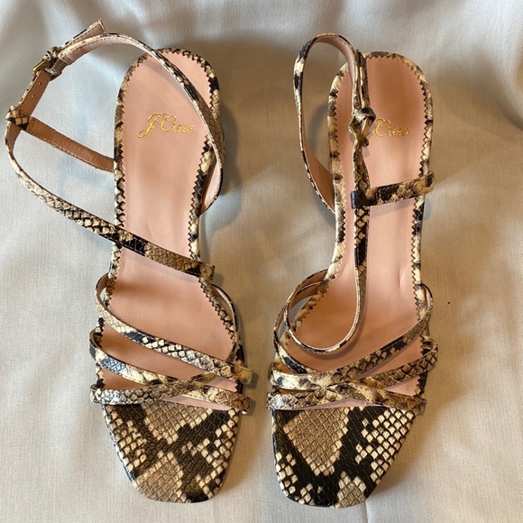 J. Crew Shoes - J. Crew Odette strappy sandals in snake-embossed leather